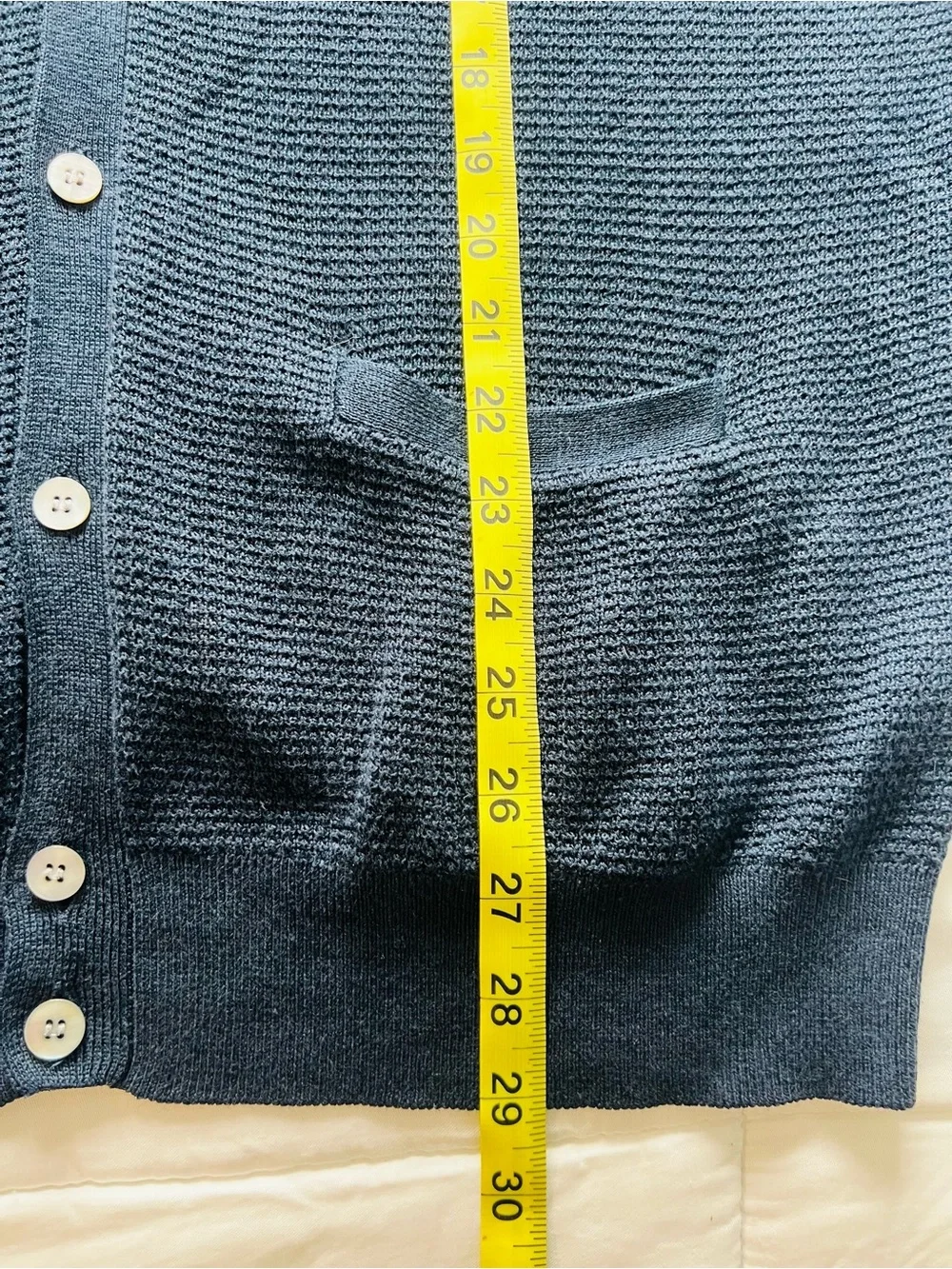 Suitsupply Deep Blue V-Neck Button Cardigan